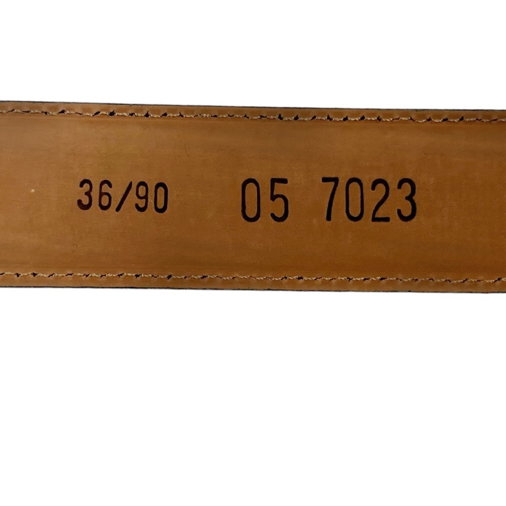 Made in Italy Brown Leather Belt Classic Gold Buckle Size 36 / 90 - Picture 7 of 8